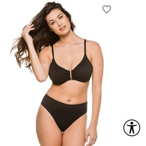 MAXSWIM Textured Underwire 36C and black high wasted bottoms medium gently used